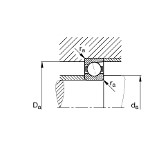 主轴轴承 B7040-C-T-P4S, 调节，成对安装，接触角 α = 15°，限制公差