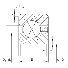 薄截面轴承 CSXD160, 四点接触球轴承，类型X，运行温度 -54°C 到 +120°C