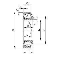 圆锥滚子轴承 32056-X, 根据 DIN ISO 355 / DIN 720 标准的主要尺寸，可(kě)分(fēn)离，调节或成对